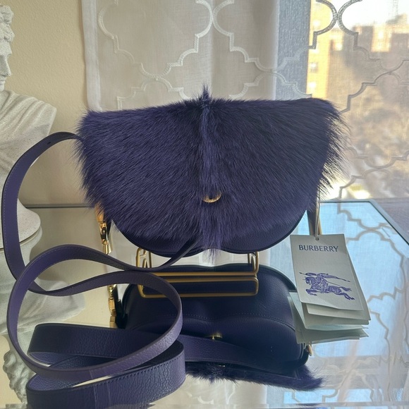 ✨ NWT Burberry Leather Chess Satchel in Purple ✨ - Picture 2 of 13